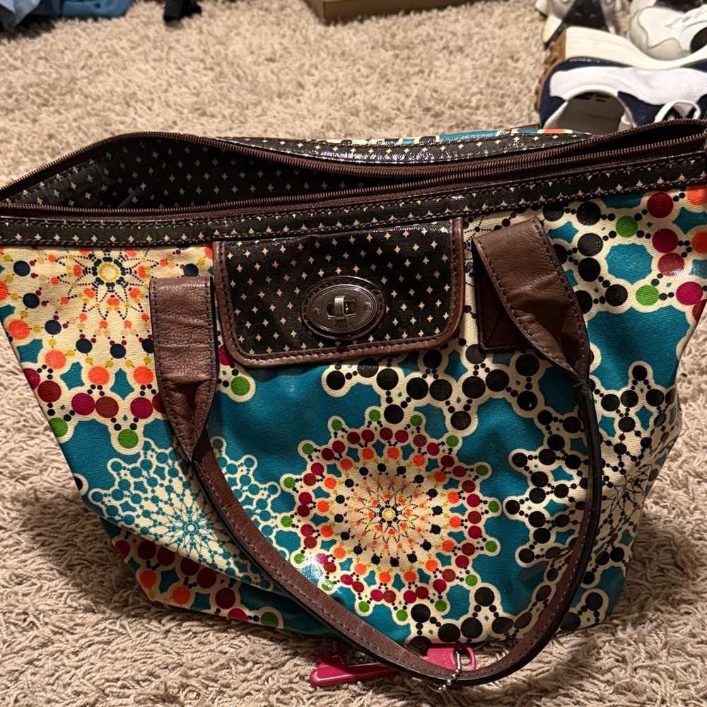 Fossil Colorful Patterned Tote Bag